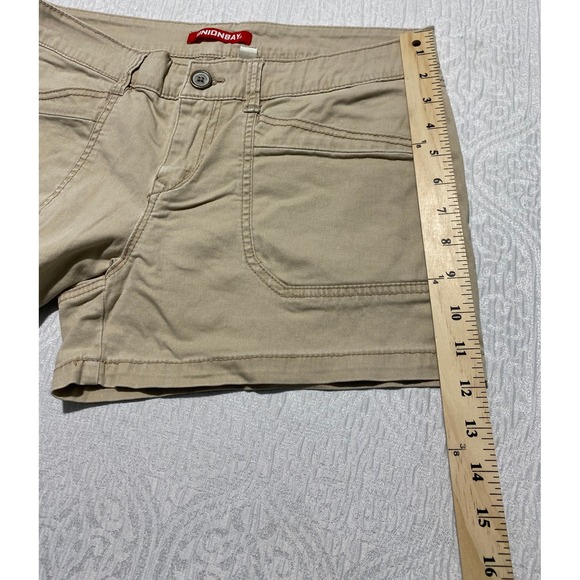 Unionbay Cargo Utility Shorts Juniors 11 Khaki Tan Stretch Cotton Chino Mid Rise - Picture 6 of 9